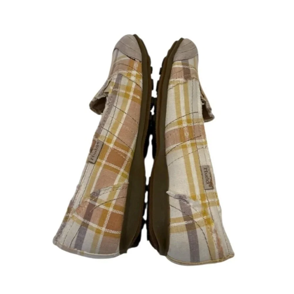Mudd Women's Preform Plaid Flat Natural Size 10 NIB